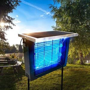 야외용 솔라 버그 재퍼(Solar Bug Zapper) 13FT 연장 코드(2500평방피트) 휴대용 충전식 전기 모기 재퍼(Partio Garden Bardy RV 캠핑용 고출력 방수 재퍼)