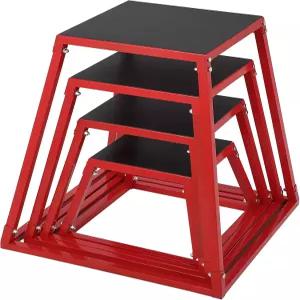 가비라이프 플라요메트릭 점프 박스 홈짐용 고무 패드가 있는 튼튼한 스틸 플라요 플랫폼 스텝 업 트레이너