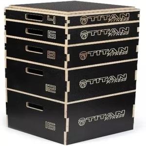 타이탄 피트니스 미끄럼 방지 스태커블 나무 플리오메트릭 박스 프로듀티 플리오 점프 스텝업 스쿼트 홈