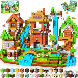 300 PCS 자석 블록 - 빌딩 큐브 3세 이상 어린이용 장난감 세트 4-8세 8-12세 남아용 쌓기 공사 생일 선물