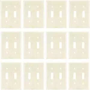 Sunlite 40886SU 2 갱 토글 스위치 플레이트 표준 크기 매끄러운 표면 둥근 모서리 깔끔한 디자인의 벽