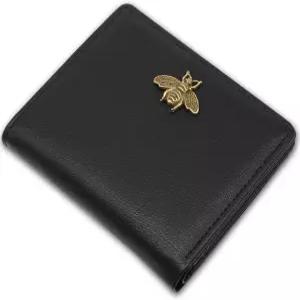 알탈리 스몰 여성 지갑 RFID 차단 이중폴드 포켓 슬림 컴팩트 여성용 미니 (블랙) 소형