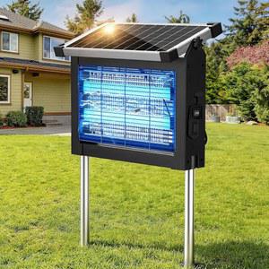 파티오 홈 뒷마당 정원 캠핑을 위한 솔라 버그 재퍼 야외 진예다 4500V 모기 방수 전기 퇴치기 자동센서 무선 플라이 트랩 곤충 4000mAh