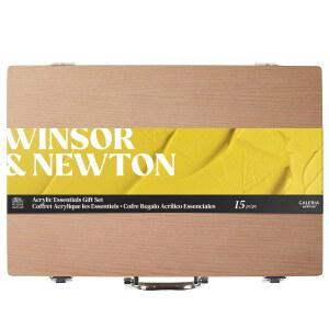 윈저 & 뉴턴 갈레리아 아크릴 페인트 나무 세트 8 x 60ml 튜브(브러쉬 2개 바니시 칼 천 포함)