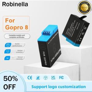 GoPro Hero 8 7 6 5용 2팩 AHDBT-801 배터리 안전 보호 기능이 있는 1680mAh 리튬 이온 충전식 장시간 녹화