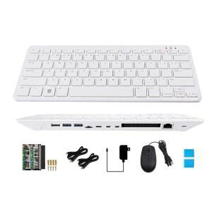 CeedLomi 공식 RPI 500 휴대용 키보드 컴퓨터 라즈베리 파이 쿼드코어 64비트 암 프로세서 WiFi/블루투스 지원 32GB 마이크로 SD 카드 등 제공 (6개 품목)