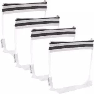 프렌치 테이프 4팩이 포함된 다목적 방수 투명 비닐 지퍼 화장품 메이크업 파우치