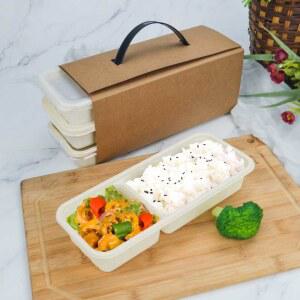 DS YZ 케이터링 YY 일회용 포장 도시락배달용기 도시락통 용기 종이 2구 20 045 10개