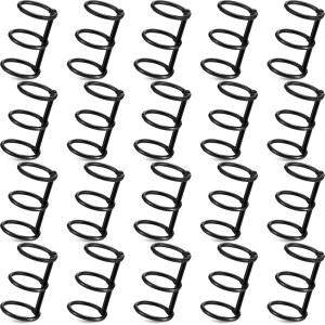 20피스 3 링 메탈 루즈 바인더 북 링 스냅 스플릿 힌지 20mm 내경으로 DIY 여행 일기, 사진 앨범, 바인딩 척추(블랙)