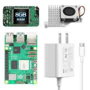 라즈베리 파이 5 8GB RAM용 iRaspptek 기본 키트 - 보드 27W PD 전원 공급 장치 액티브 쿨러 포함
