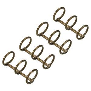 파티킬 0.63인치 다이아 3링 북링, 4팩 메탈 바인더 링 루즈 링, 사무실 책상 캘린더 사진 앨범, 브론즈 탈부착 가능