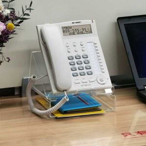 사무실전화거치대 선반 사무실전화 전화기 전화 받침대 테이블 홀더 인터폰 투명 경사