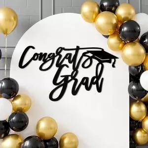 게르니엘 2026학년 졸업생 나무 간판 축하 졸업식 배경 장식 졸업 파티 사진 소품 학교 벽 블랙