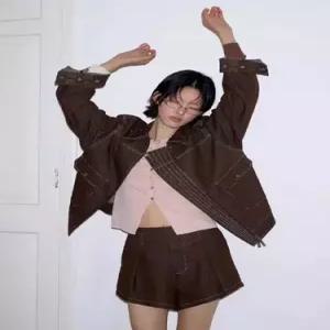 여사친 팬츠 청 캐주얼 봄 빈티지 반바지 청반바지 CH1