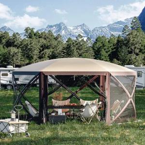 가비라이프 12 x 피트 포터블 팝업 캠핑 야외 가제보 6면 캐노피 쉘터 파티오 뒷마당 잔디를 위한 210 D