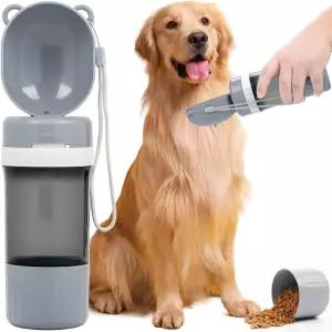 애완동물 물병 누수 방지 휴대용 접이식 음용 그릇이 있는 반려견 물 디스펜서 야외 산책 하이킹 달리기를