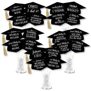 웃긴 졸업 모자 - 골드 사진 부스 소품 키트 20 카운트