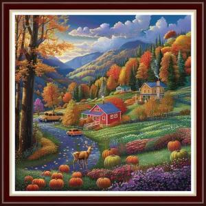 초보자를 위한 조이후어 크로스 스티치 키트 스탬프 용품 니들워크 프린트 자수 DIY 니들포인트 패턴