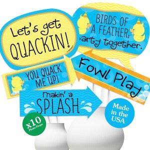 빅 닷 오브 해피니스 퍼니 덕키 - 베이비 샤워 또는 생일 파티 사진 부스 소품 키트 10피스