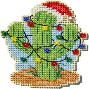 밀 힐 크리스마스 선인장 구슬 카운트 크로스 스티치 장식 키트 2024 겨울 홀리데이 MH182435 3인치 x 멀티