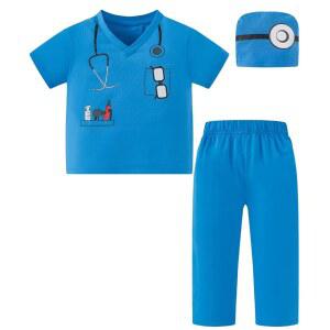 아빠의 새로운 낚시 친구 남자 소녀 의사 의상 코스프레 원피스 업 팬츠 세트