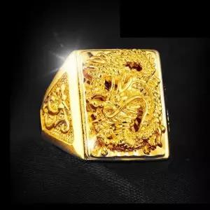 남성 반지 빅사이즈가능 도금 용의 승천 형상