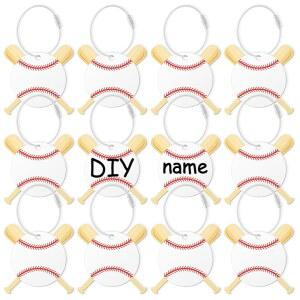 여행 가방 라벨에 금속 링이 있는 12개의 PC 야구 배트 러기지 태그 남성용 관련 열쇠고리 PVC 이름 ID 카드 및 DIY 포켓 허그