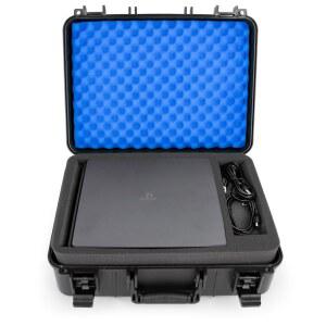 PS4 슬림 콘솔 u2013과 호환 CASEMATIX 하드 트래블 케이스 PlayStation 4 1TB 컨트롤러 게임 케이블 u2013 맞춤형 폼 인테리어 u2013은 또는 Pro 케이스에만 적합하지 않습니다