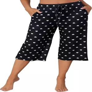 XImage 여성용 카프리 바지 루즈 소프트 드로스트링 와이드 레그 스웨트 팬츠 인과관계 파자마 라운지 포켓