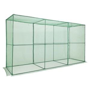 정원 식물을 위한 BPS 작물 케이지 지퍼 문이 있는 12x4x6피트 식물 그물 보호 텐트 채소 과일 꽃을 프레임이 고양된 침대 커버