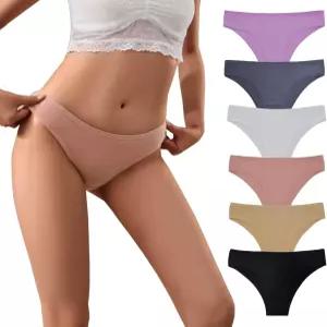 줄렉시 6팩 심리스 여성 속옷 노쇼 팬티 인비저블 브 소프트 스트레치 비키니 면 여성용