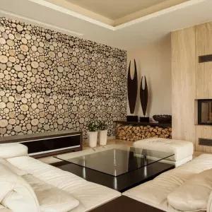 YhLHDzbb 통나무 더미 3D 벽 벽화 레트로 스타일 필 앤 스틱 벽지 탈착식 포스터 스티커 침실 거실