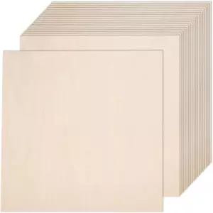 공예용 배스우드 시트 36팩16 x 16 1/8 인치 3mm 두께 합판 매끄러운 표면 포함 절단 목재 연소 건축 모델