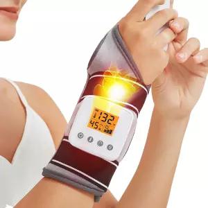 AOKEST 손목 온열 패드 손목용 진동 마사지기 터널용 무선 보호대 힘줄염용 랩 모드 발열 수준 3