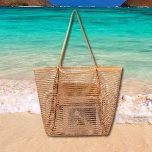 비치용 에코백 네트백 여름 숄더백 뜨개 그물백 물놀이 가방 단체용 비치백 lsz6+8vwV
