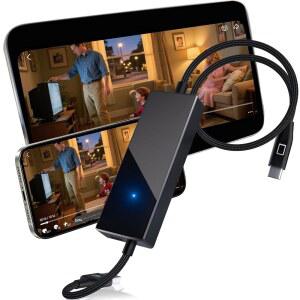 비디오 제어 무선 카플레이 어댑터 자동차 터치스크린을 통한 미러 스와이프 양방향 미러링 듀얼 모드 플러그 앤 플레이 앱 필요 없음 회색