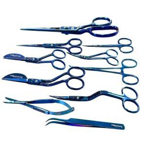 마르텔리 - 스테인리스 스틸 테일러 가위 키트 10개 원단 절단용 전문 재봉 퀼팅 패션 디자인(BLUE) 퀼터