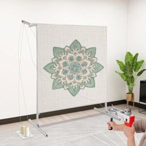 터핑 프레임 60x60 조절가능 러그 제작용 알루미늄 소재 네일 초보자 아티스트 DIY 장인을 위한 실 트레이 카펫 건 스탠드 키트 장착