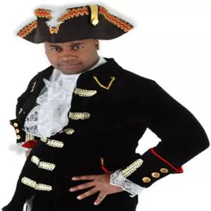 깃털 달린 엘로프 트리콘 제독 해적 모자 코스프레 코스튬