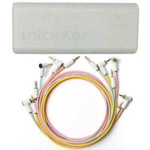 MyVolts mickXer와 캔디코드 오디오 케이블 - 노이즈 필터링 6팩이 포함된 5방향 쿨 그레이 패시브 믹서 스트레이트 투 앵글드 미니 잭 70cm 피치 핑크 분홍색 퍼플 그린 옐로우