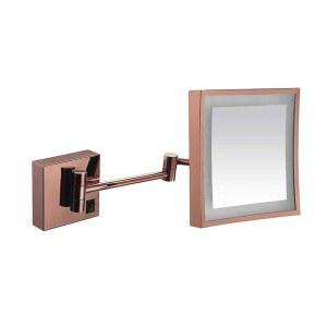 욕실 면도 거울 벽 장착 USB 충전 메이크업 LED 조명 3배 배율의 단면 사각 베니티 미러 확장 가능 리튬 배터리 20X20cm Sh (C(#3)