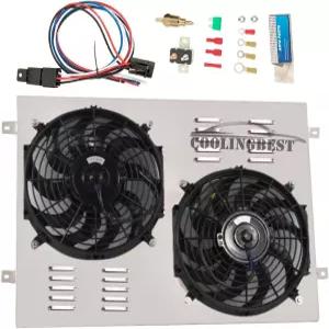 19661979 포드 브롱코 및 F100 F150 F250 F350 V8용 최고의 알루미늄 라디에이터 슈라우드 전기 팬