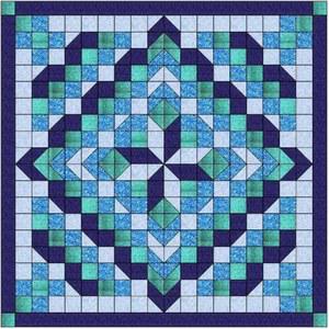 재료 메이븐 이지 퀼트 키트 면 스타 퍼플 & 아쿠아