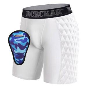 RCRCKAR 소년 야구 슬라이딩 반바지 보호 운동 압박 속옷 (컵 축구 라크로스 포함) (화이트, L)