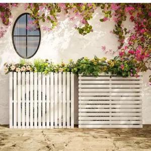 에어컨 가리개 부식 우드 덮개 햇빛가리개