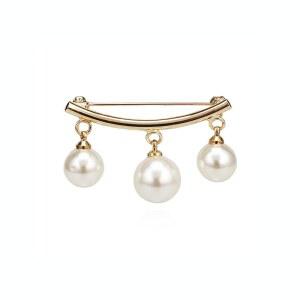 진주 고정 스트랩 참 안전 브로치 핀 골드 실버 라펠 스웨터 가디건 클립 체인 쥬얼리 여성용