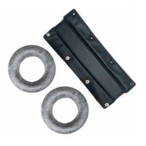 베이어다이나믹 EDT 990 V 이어패드 세트 벨루어 실버 번들과 가죽 교체 버튼식 헤드밴드 (2개 제품)