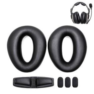 보락스 트루 램스킨 이어패드 씰 + 헤드 패드 줄루 시리즈 PFX 항공 헤드셋 두꺼운 메모리폼( 레셔 키트)과 호환 3 마이크 머프