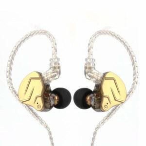 [미국배송] 하이픽스오디오 KZ ZSN 프로 X 하이브리드 하이파이 이어폰 1BA + 1DD 듀얼 드라이버 아연 합금 금속 쉘 탈착식 오목 2핀 케이블 인체공학적 이어 모니터로 프리미엄 사운드 제공(마이크 골드 포함)