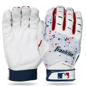 가죽 소재 야구용 배팅 글러브 화이트 레드 단일 손장갑 야구경기장갑